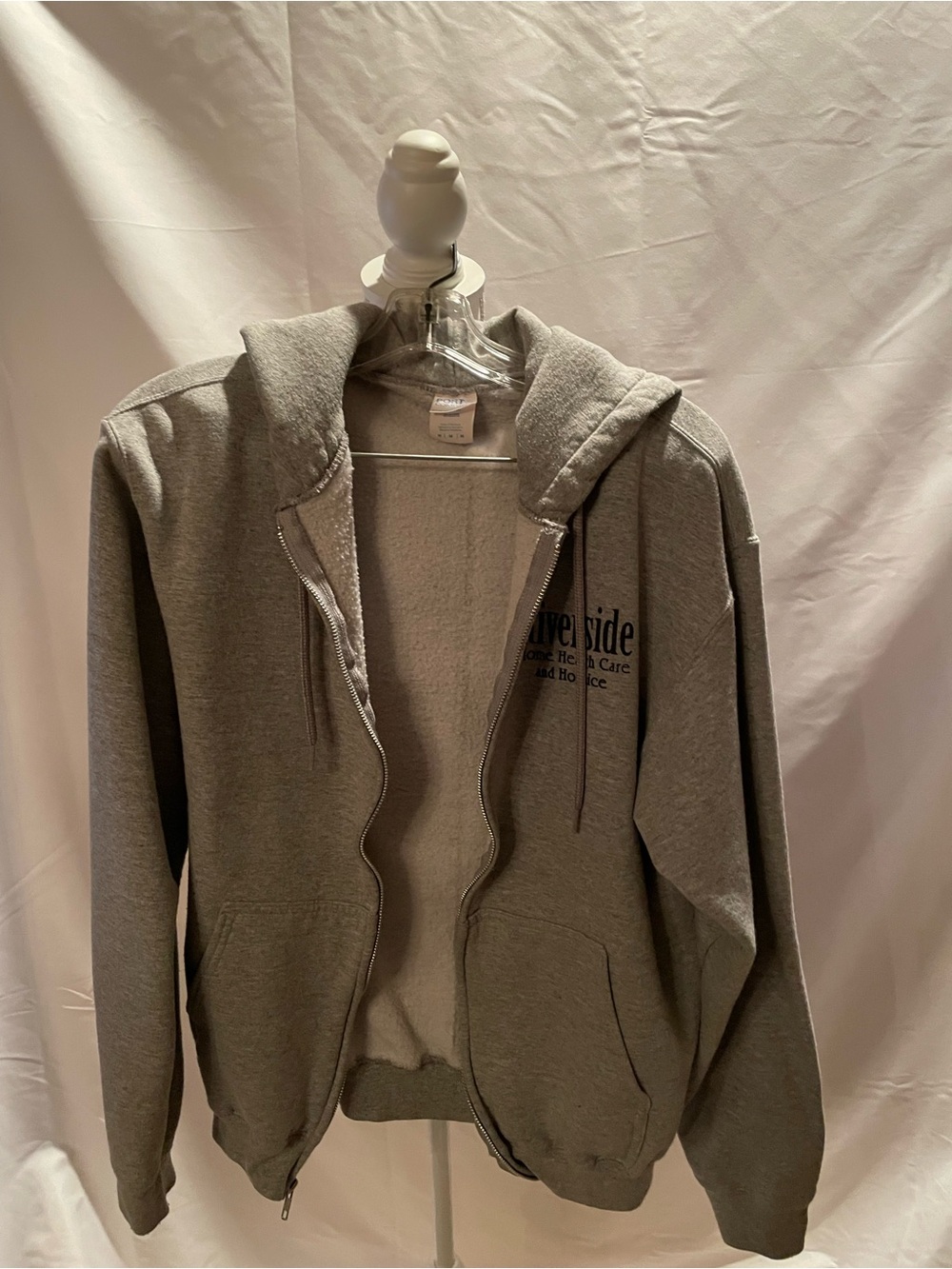 Port and Company Gray Full-Zip Hooded Sweatshirt